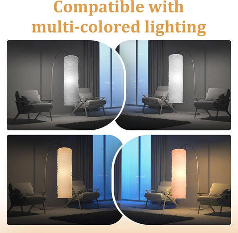 Generic 2Pcs 36Inch Paper Floor Lamp Shade, Long Cylinder Rice Paper Lampshade Lantern Floor Lamp Shade for Home Hotel
