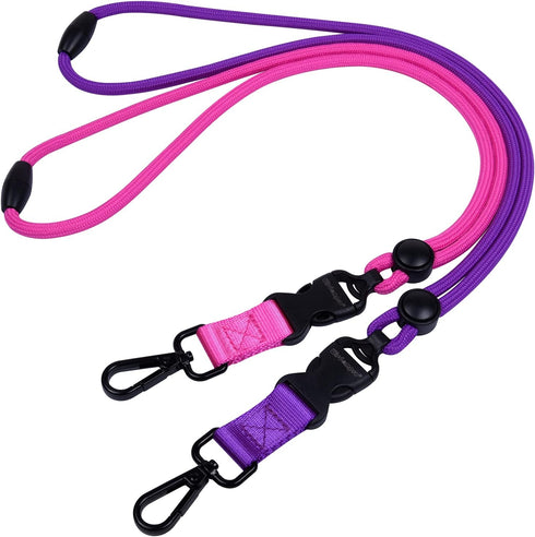 Wisdompro 2 Pack Durable Round Cord Lanyard, 21 inch with Safety Breakaway Buckle for Keys and ID Holders