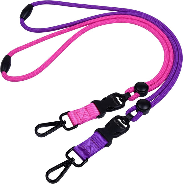 Wisdompro 2 Pack Durable Round Cord Lanyard, 21 inch with Safety Breakaway Buckle for Keys and ID Holders