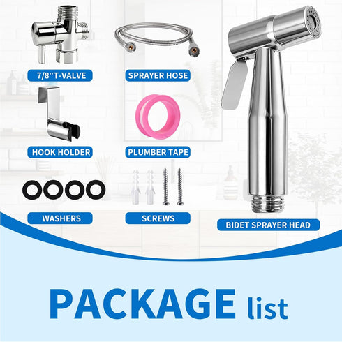 Neween Handheld Toilet Bidet Sprayer for Toilet-Adjustable Water Pressure Control with Bidet Hose for Feminine Wash