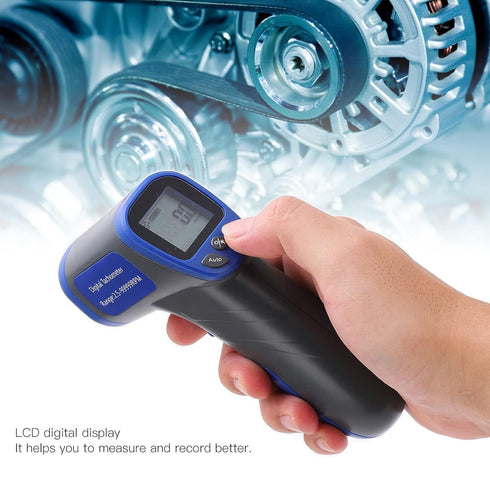 Industrial Tachometers Gauge, Digital Photoelectric RPM Meter, Non-Contact RPM Gun Tachometer with LCD Display