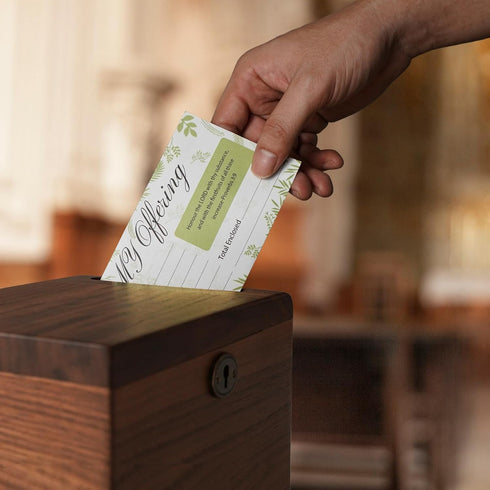 Church Offering Envelopes for Donations, 6.42 x 3.23 Inch Tithe Envelopes for Non-Profit Organizations (Leaf Style, 200)