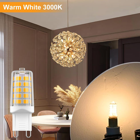 G9 Bulb 4W, 40 T4 G9 3000K 120V Non-Dimmable 450LM (12 Pack) BAOMING LED Watt Base Halogen Equivalent, Soft Warm White