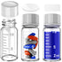 Sterile Empty Glass Vials with Measuring Line, Brown/Clear Sample Vials with Screw Cap for Chemistry Lab