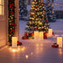 6" Eldnacele Solar Outdoor Flameless Candles Dusk to Dawn Waterproof Rechargeable White Plastic LED Flickering Pillar