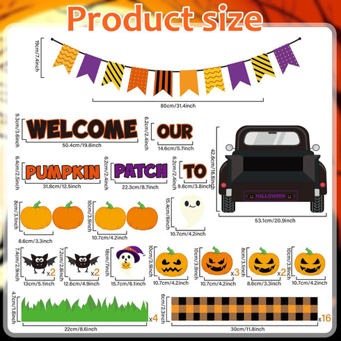Halloween Pumpkin Honeycomb Balls Bulletin Board Set, Cutouts for Classroom Birthday Party Decor with Ghosts and Bats