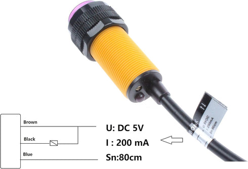 NOYITO E18-D80NK Adjustable Infrared Obstacle Avoidance Detection Sensor, 5V Switch Detect 3-80cm