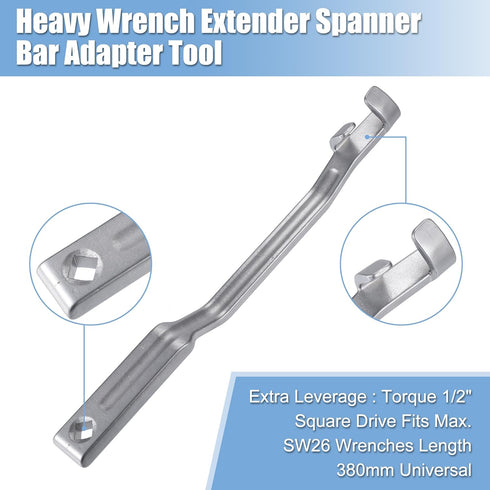 X AUTOHAUX 15 Inch Wrench Extender Tool, Torque Amplifier with 1/2inch Square Hole, Universal Multiplier Tool for