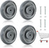 NATGAI 4 Pack Shopping Cart Replacement Wheels Kit, 5" Diameter 1.2" width