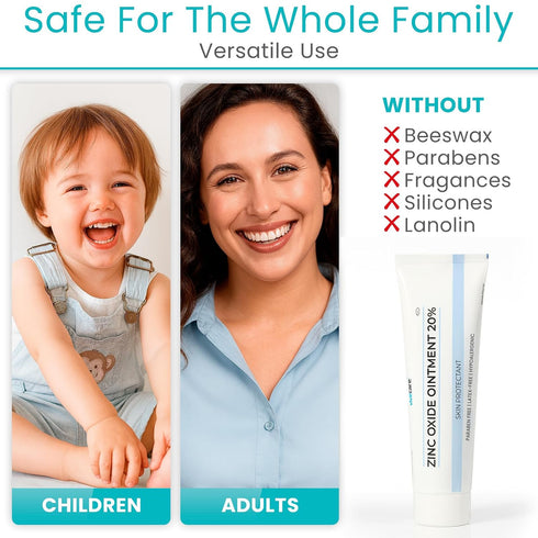 20% (4 Vivecare Zinc Oxide Ointment - Skin Protectant & Diaper Rash Cream - Moisture Barrier for Irritated Skin