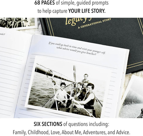 Grandparents Legacy Journal, Charcoal, 85 Pages, Memory Journal for Grandparents & Parents, Ideal Gift