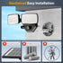 32w 3200LM Lighting,6500K Photocell,IP66 Onforu Dusk to Dawn Outdoor Dual-Head Flood Light Outdoor with Waterproof