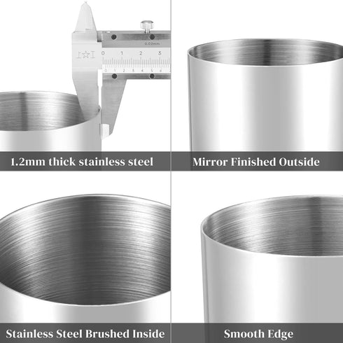 Silver Pencil Holder for Desk, 304 Stainless Steel Pen Cup, Makeup Brush Holder, Stationery Organizer