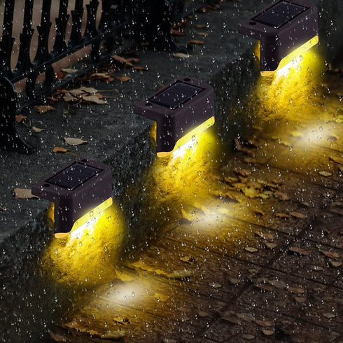 MAIXI 4 16-Pack) Solar Deck Lights Outdoor, PCs LED Solar Fence Lights Waterproof, Garden Decorative Solar Step Lights