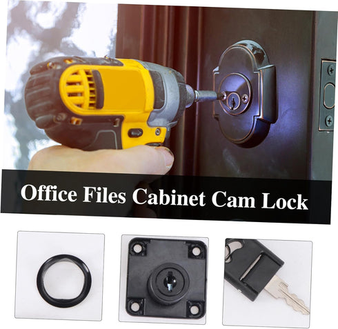 2 Mailbox 19mm 32mm GLEAVI Zinc Alloy Office Files Cabinet Cam Lock with Keys, Black Cupboard Drawer Lock for Desk