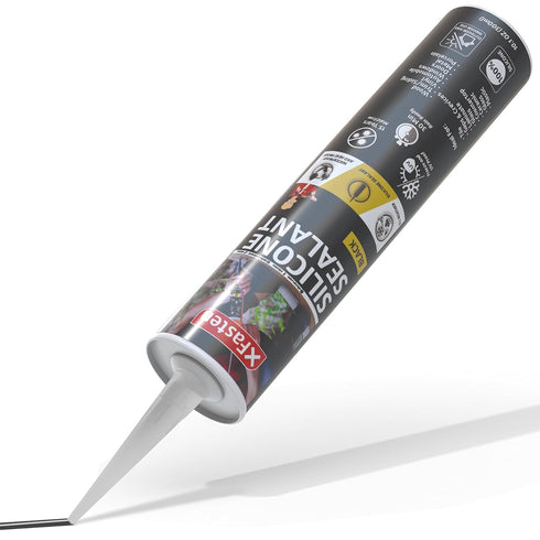 XFasten Waterproof Silicone Sealant Cartridge, 10.1 oz, Black Caulking for RV, Window, Door, Automotive Leak Sealing