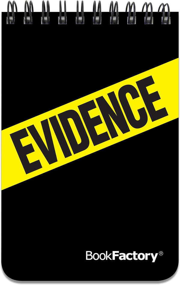 BookFactory Evidence Notebook/Notepad/Journal, 120 Pages, 3 1/2” x 5 1/4'', Durable Translucent Cover