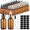 KOUWICH 60 Pack 1oz Dropper Bottle Amber Glass Dropper Leakproof with Funnels, Eye