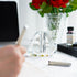 QFkris 3.5'' Crystal Signature Fountain Pen & Pencil Holder, Heart Shaped Glass Cut Pen Stand, Office Supplies Desktop