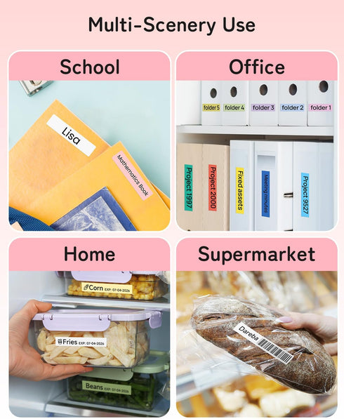 Phomemo P12 Label Maker Machine with Tape, Ribbon Printer Machine Small Bluetooth Label Makers with Multiple Templates