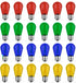GvvooHome 24 Pack S14 Colored LED String Light Bulbs, 1W Plastic Shatterproof