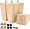 TCHOSUZ 8 Inch / 20 cm Wooden Furniture Legs, Set of 4 Solid