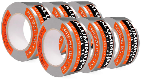 Aluminum Foil Tape - High Temperature Professional Grade for Ductwork, HVAC Tape, 2 Inch by 150 Feet, Pack of 6