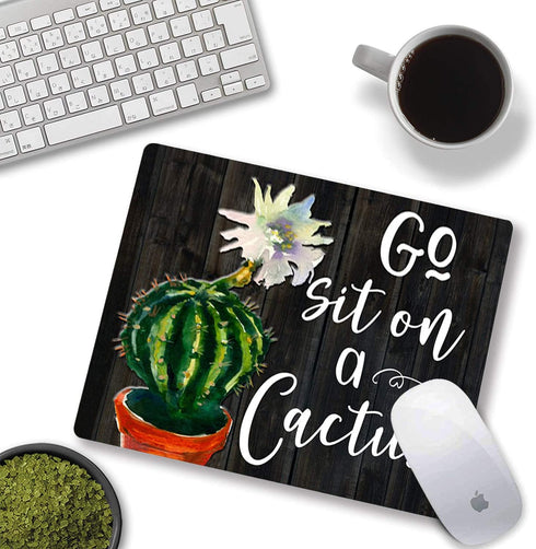 Go Sit On A Cactus Funny Quote Watercolor Floral Mouse Pad - School Office Supplies Desk Accessories