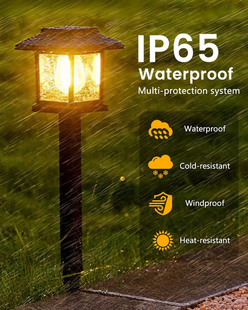 Albelt 2 Pack Solar Pathyway Lights Outdoor, Waterproof Solar Garden Lights with Auto On/Off, Landscape Lighting