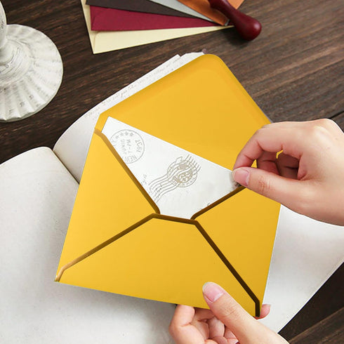 VANRA 150 PCS Colorful Invitation Envelopes Self Seal A6 V Flap with Gold Border for 4 x 6 Greeting Cards, Wedding