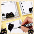 Mangpung 9 Set,Funny Set, Pads Black Cute Cat Sticky Notes Sticky Notes Cat Stationery,Kawaii Adhesive Memo Pads, Cat