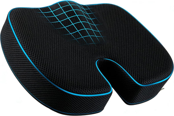 AZY Memory Foam Seat Cushion for Sciatica & Tailbone Pain Relief Ergonomic Office