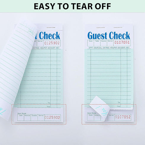 30 Pack Business,1500 Guest Checks for Servers, Server Note Pads Waitress Check Pads with Bottom Receipt, Waitress