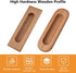 2PCS Oval Wood Recessed Concealed Handle, Sliding Door Handle Wood Cabinet Pulls for Barn Bypass Door