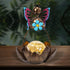 Afirst Solar Lights Outdoor, Solar Fairy Lotus Lamp Garden Decor Metal Crackle Glass Decorative Ball Waterproof