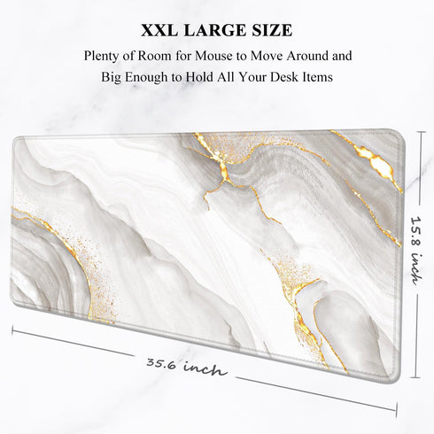 Auhoahsil Large Gaming Mouse Pad, XXL Desk Pad, 35 x 15 Inch, Waterproof Keyboard Mat