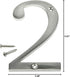 843322 2, Mailbox, 4 Inches Distinctions House Number Brushed Nickel Zinc Flush Mount Address Number, Modern Outdoor