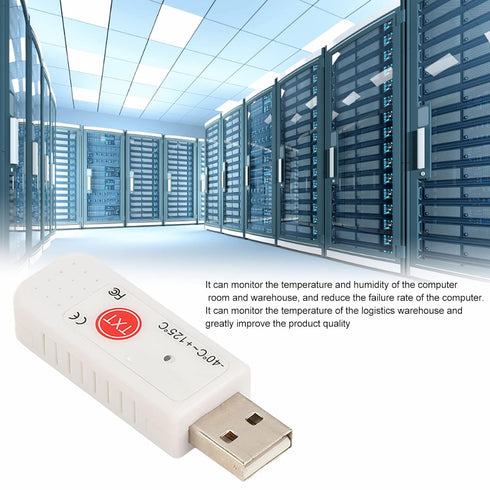 TEMPer2 USB Computer Thermometer Inside and Outside,Dual Temperature Sensor Logger, Ambient Temperature Monitoring Data Recorder,Upper Lower Limit Temperature Alarm,for Warehouse/Mall