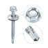 uxcell #12 x 2" Self Drilling Screws with Rubber Washer, 25pcs Zinc Plated Steel Roofing Screws