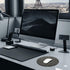 Round PU Leather Mouse Pad with Stitched Edge, Micro-Fiber Base, Non-Slip Waterproof, 9 x 9 Inch (Gray)