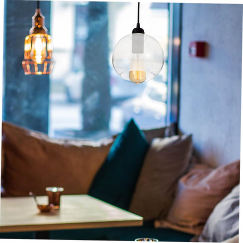 150mm 1-5/8-inch E27 BESTOYARD Glass Globe Lamp Shade Replacement with Clear Round Light Sphere Ball Lamp Shade