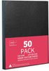 Binditek 50 Pack 13 Mil Grain-Texture Paper Binding Presentation Covers, 90lb, 250 GSM, Letter Size, Black