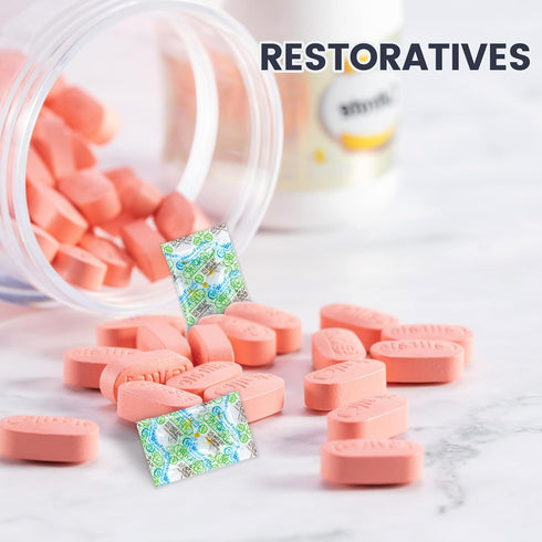 50Pcs 1 Gram Food Safe Silica Gel Desiccant Packs, Indicating Moisture Absorbers for Storage