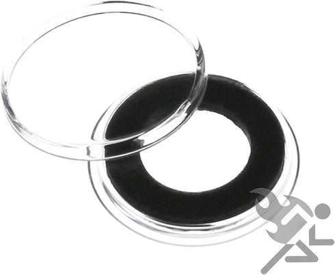 OnFireGuy 20pcs 16mm Black Ring Coin Holders & Capsule Tube with Black Cap for 1/10oz Gold Eagles