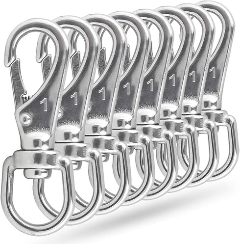 Swivel Eye Snap Hooks – 304 Stainless Steel Heavy Duty Spring Hooks for Keychains, Bird Feeders, Pet Chains