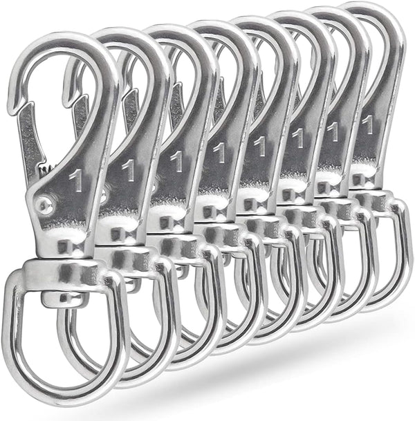 Swivel Eye Snap Hooks – 304 Stainless Steel Heavy Duty Spring Hooks for Keychains, Bird Feeders, Pet Chains