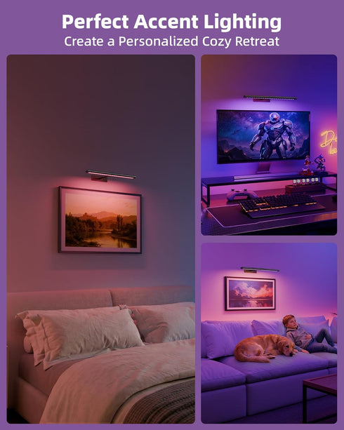 4800mAh 16In Dimmable EZVALO Picture Light for Wall, Rechargeable Wireless Battery Lights for Painting, Magnetic LED