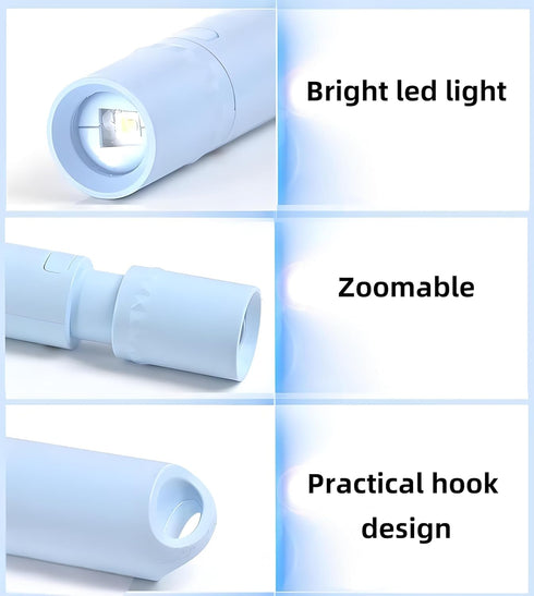 Darlur 5Pack Mini Small LED FlashlightsUSB C Rechargeable Flash LightsUltralight Zoomable Flashlights for Home