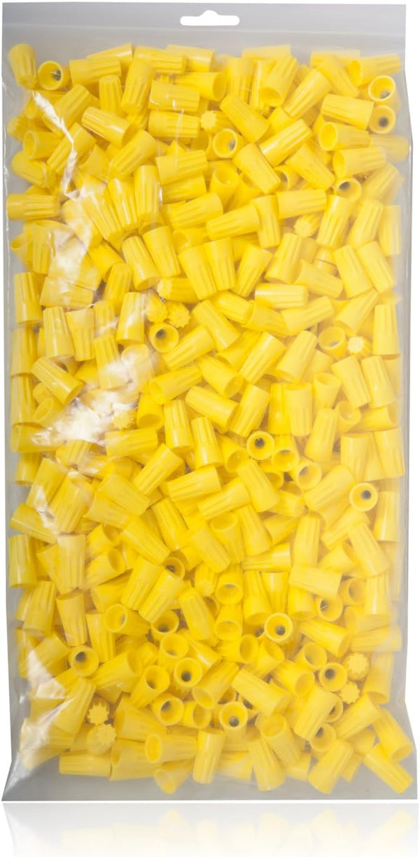 Maxxima 500 Pack Yellow Electrical Wire Connector, Cone Shaped, UL Listed, Ideal for Electrical Projects and Lighting
