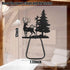 3 Peryiter Pcs Bear Towel Holder Rustic Towel Racks Cabin Bathroom Decor Black Bear Deer Wipe Ring Wall Decorations